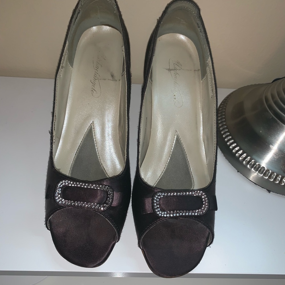 Chocolate party peep toe heel